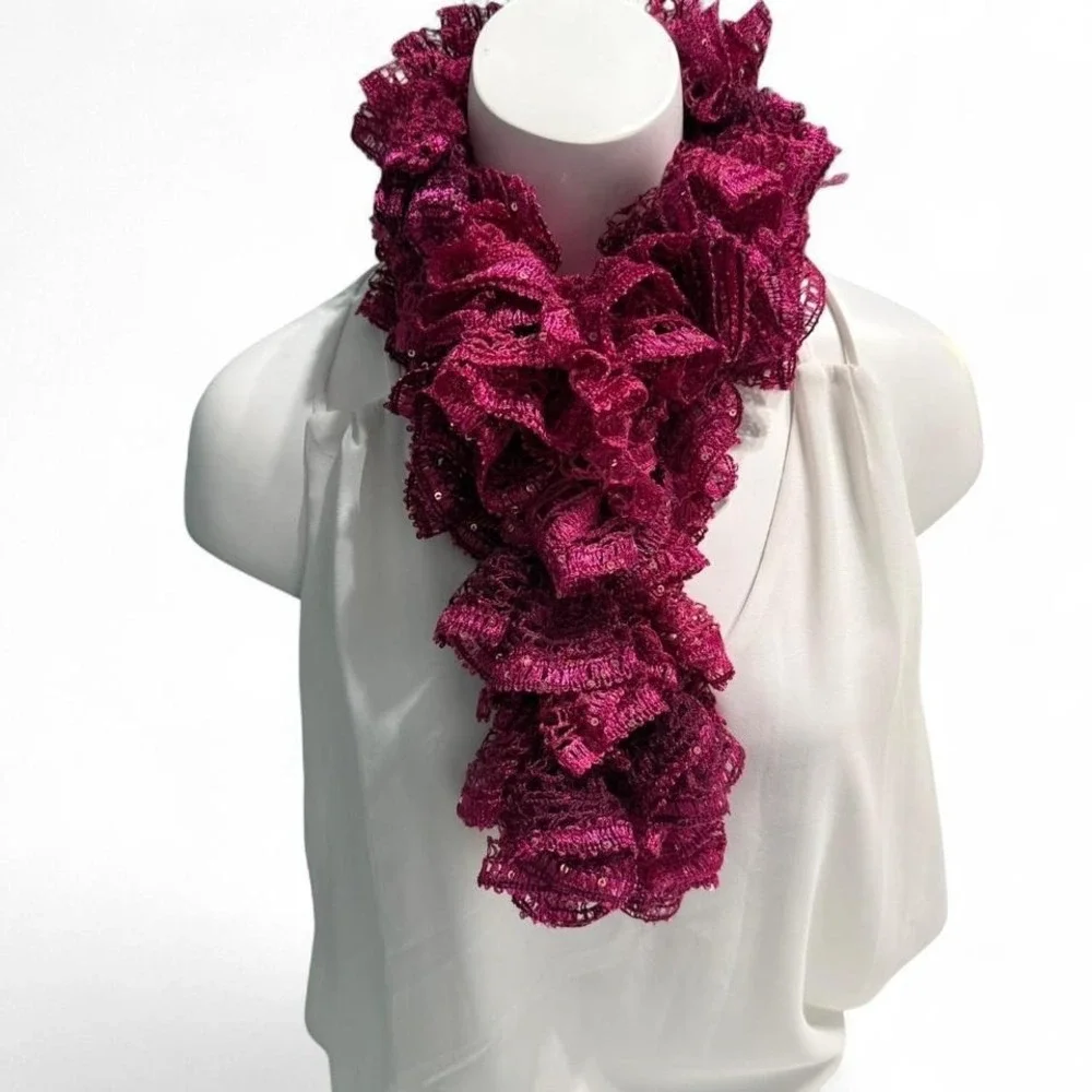 ✨ Handmade Ruffle Lace Scarf — 56